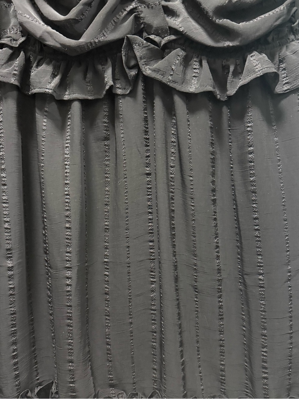 FAVLUX Black Textured Ruffle Dress - Picture 2 of 7